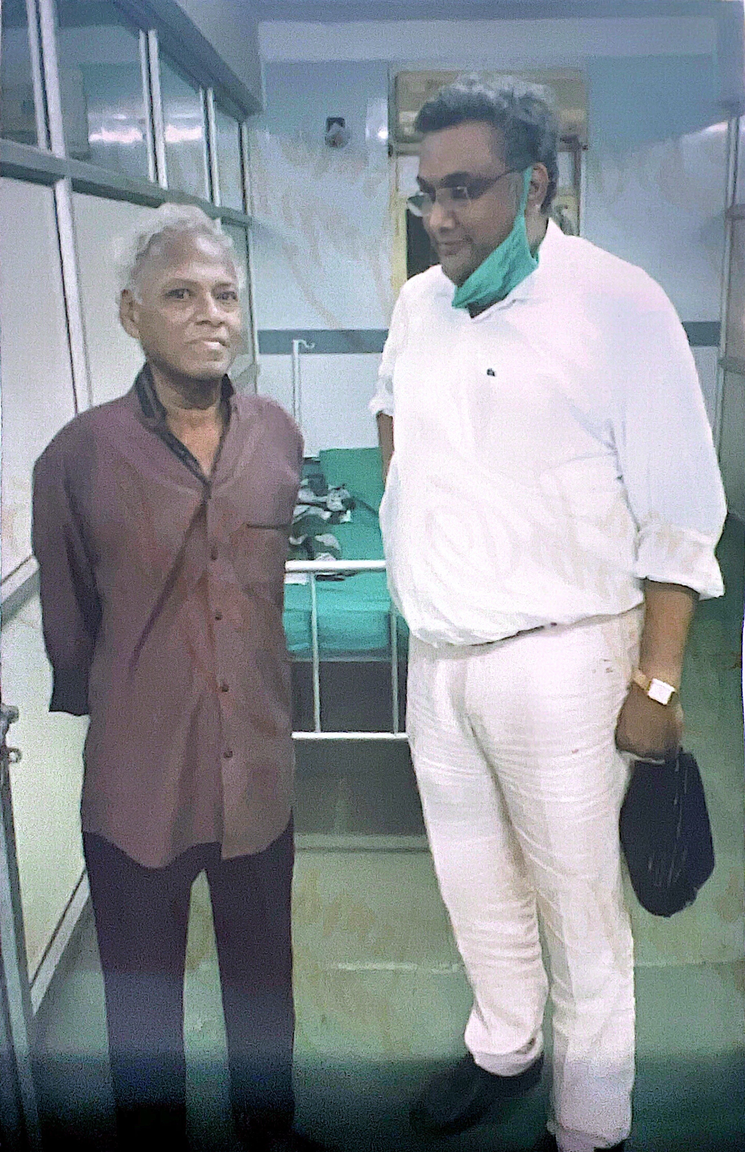 Volunteer providing care at medical facility