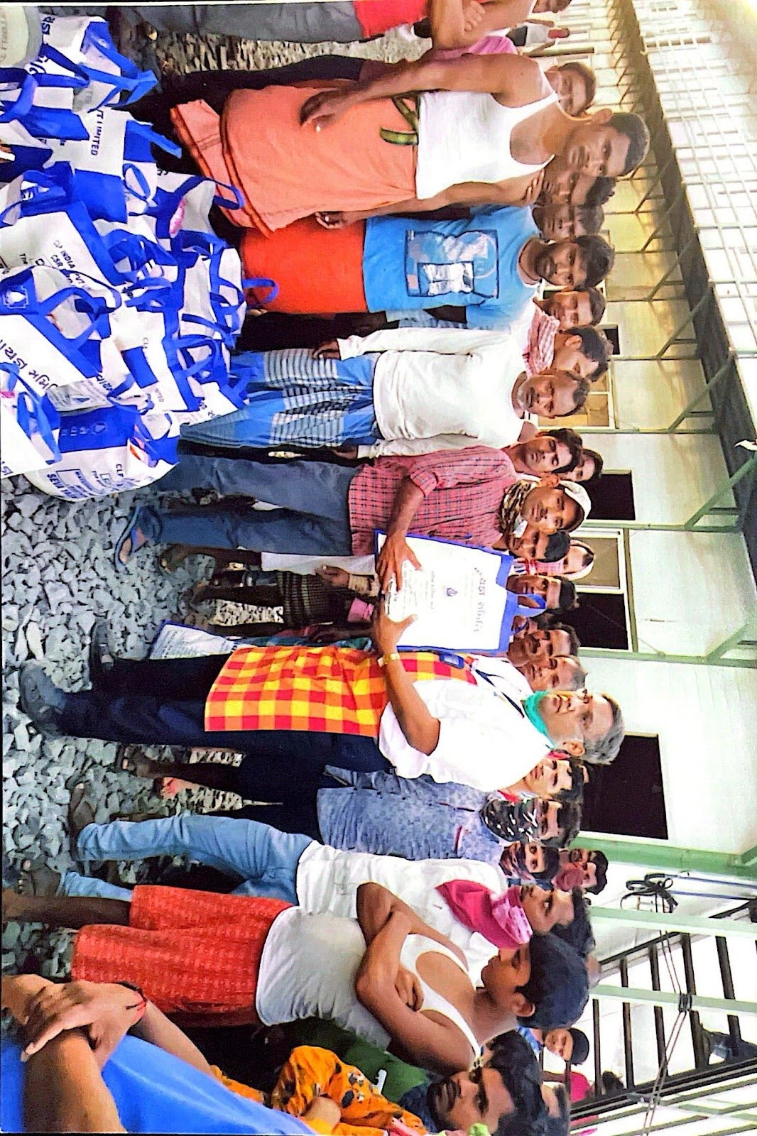 Community members gathering for health outreach program