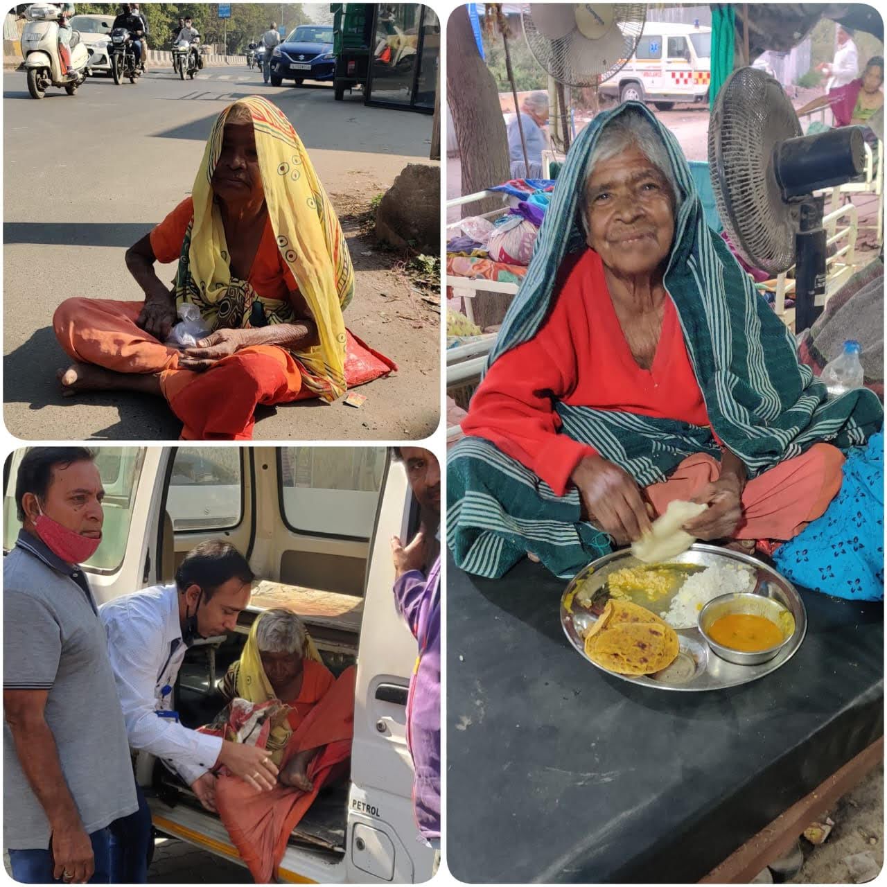 Elderly woman's transformation - from streets to shelter, receiving ambulance care and nutritious meals